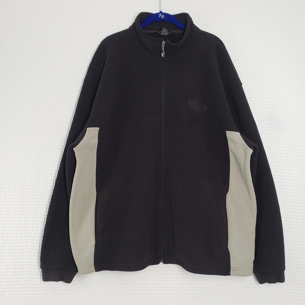 Levelwear Golf Jacket Mens XL Black Green Fleece National Golf Club Full Zip